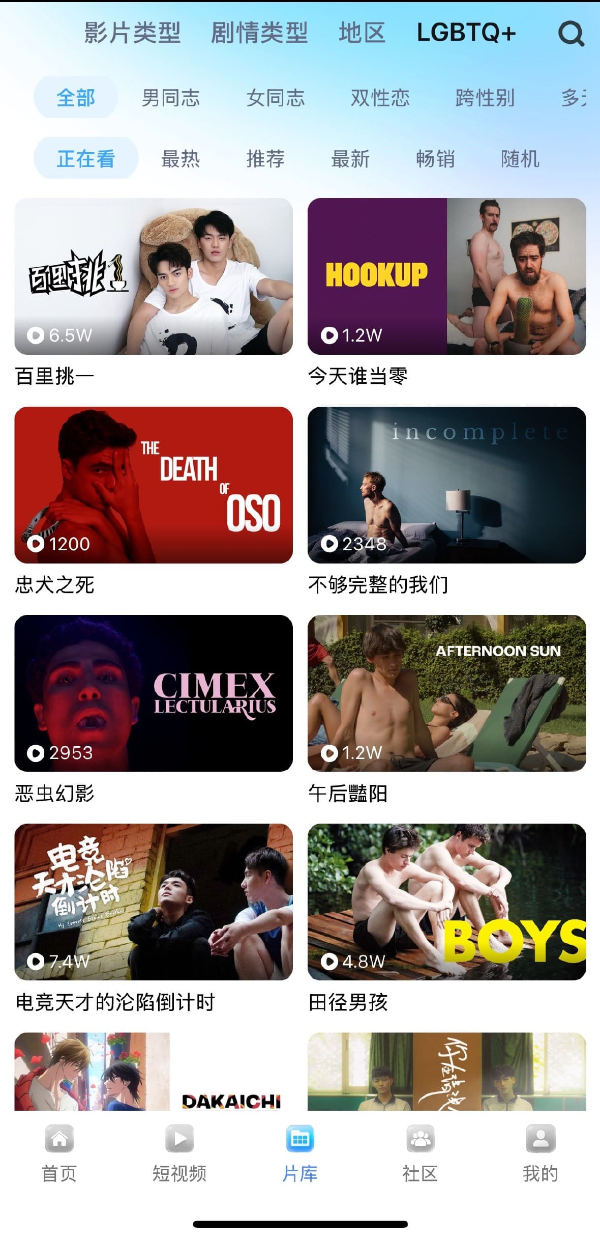 小蓝APP片库LGBTQ主题专区浏览页